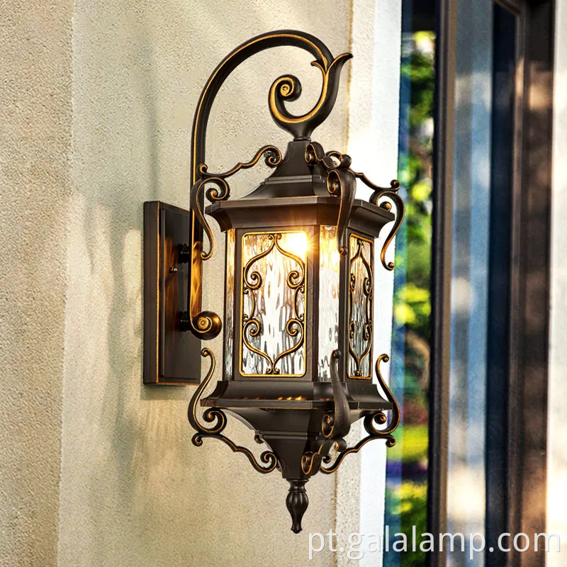 Lâmpada de jardim à prova d'água no estilo europeu para iluminação de parede externa